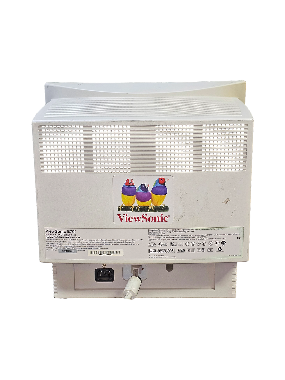 Thumbnail: ViewSonic E70f Color Functional Retro TV Computer Vintage 2000's 1990's Monitor