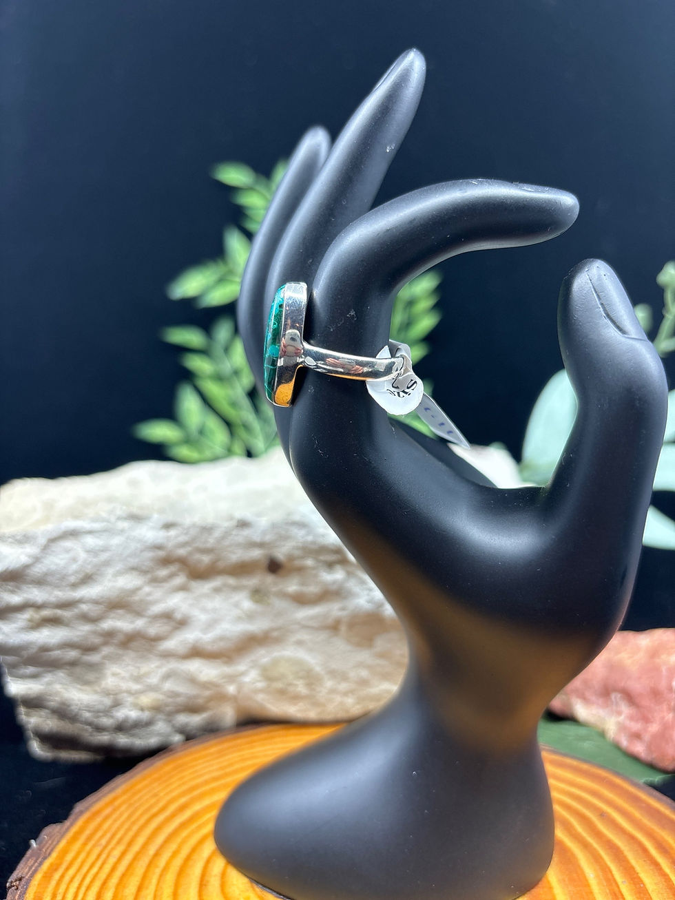 Thumbnail: Malachite in Chrysocolla Marquise Sterling Silver Ring - Size 7