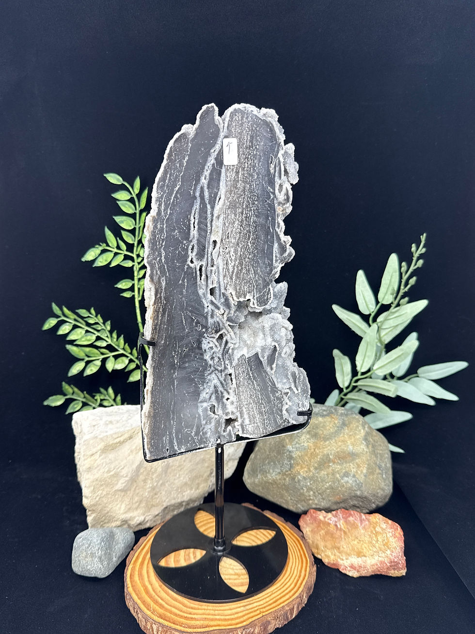 Thumbnail: Sphalerite Sugar Druzy Plate Specimen with Custom Stand