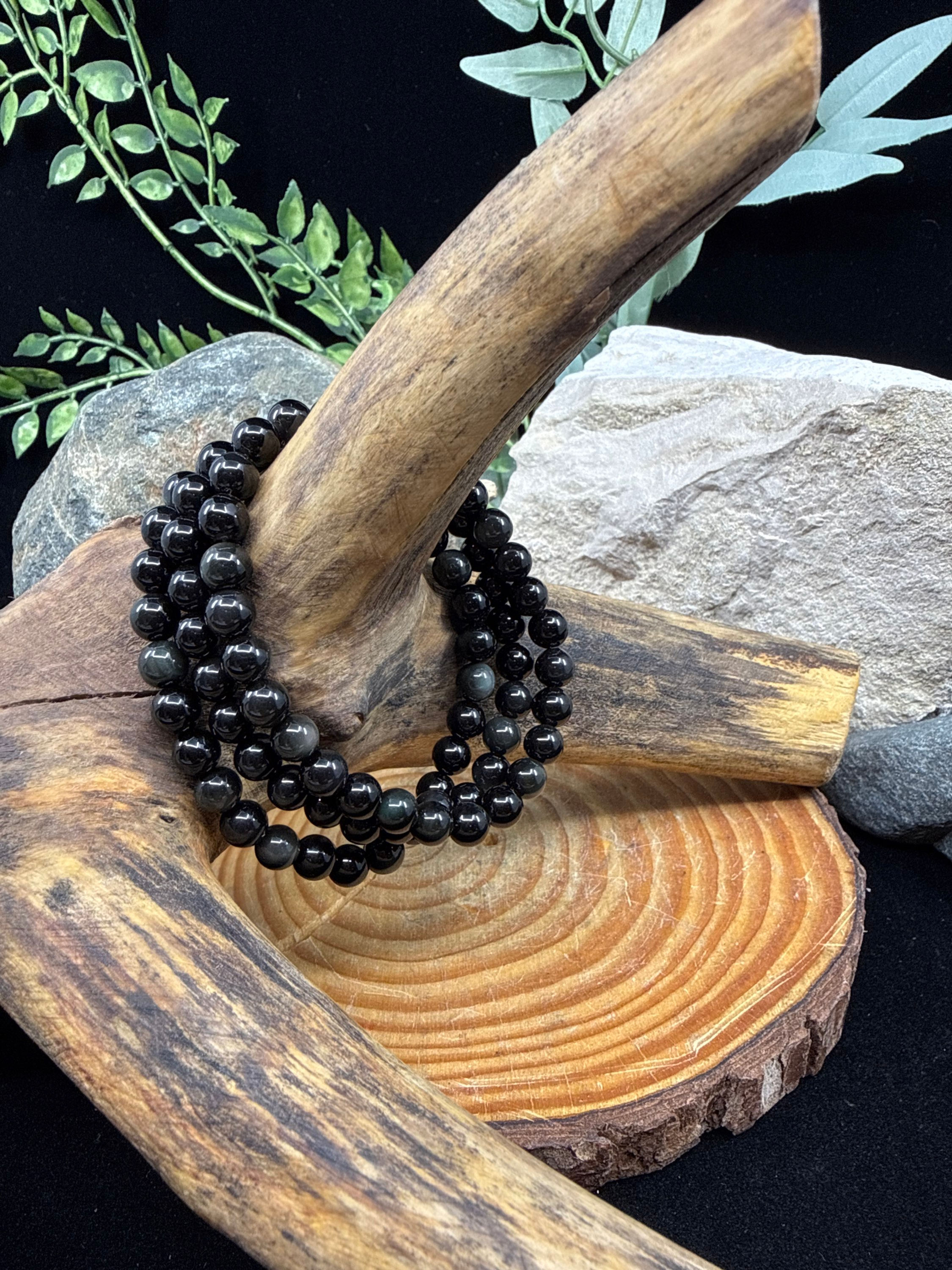 Rainbow Obsidian Beaded Bracelet - 6mm