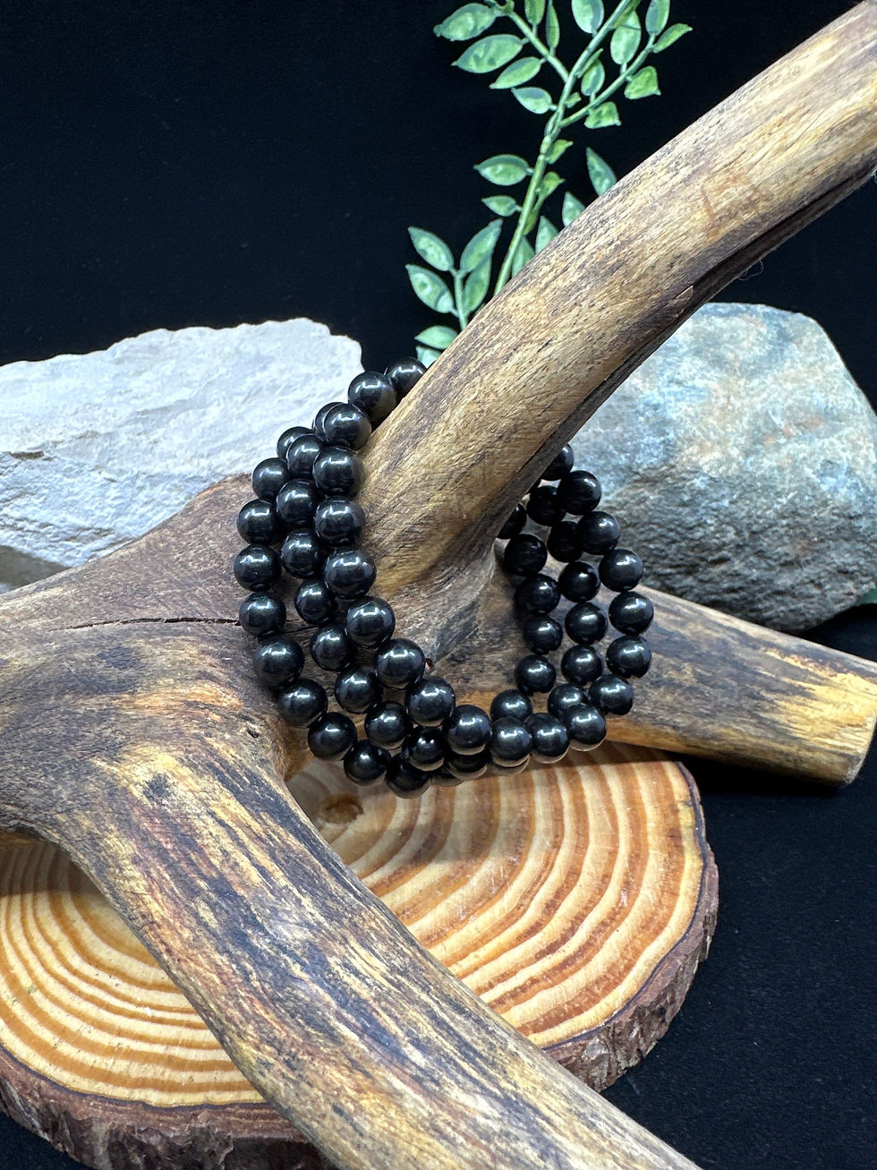 Jet Beaded Bracelet - 8mm