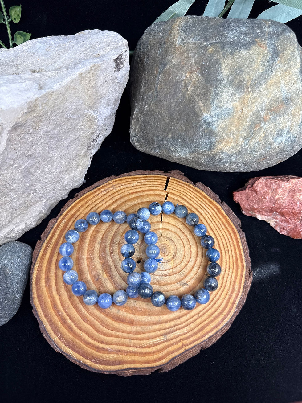 Thumbnail: Blue Kyanite Beaded Bracelet - 10mm