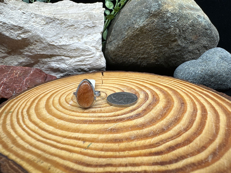 Thumbnail: Sunstone Sterling Silver Teardrop Ring - Size 6