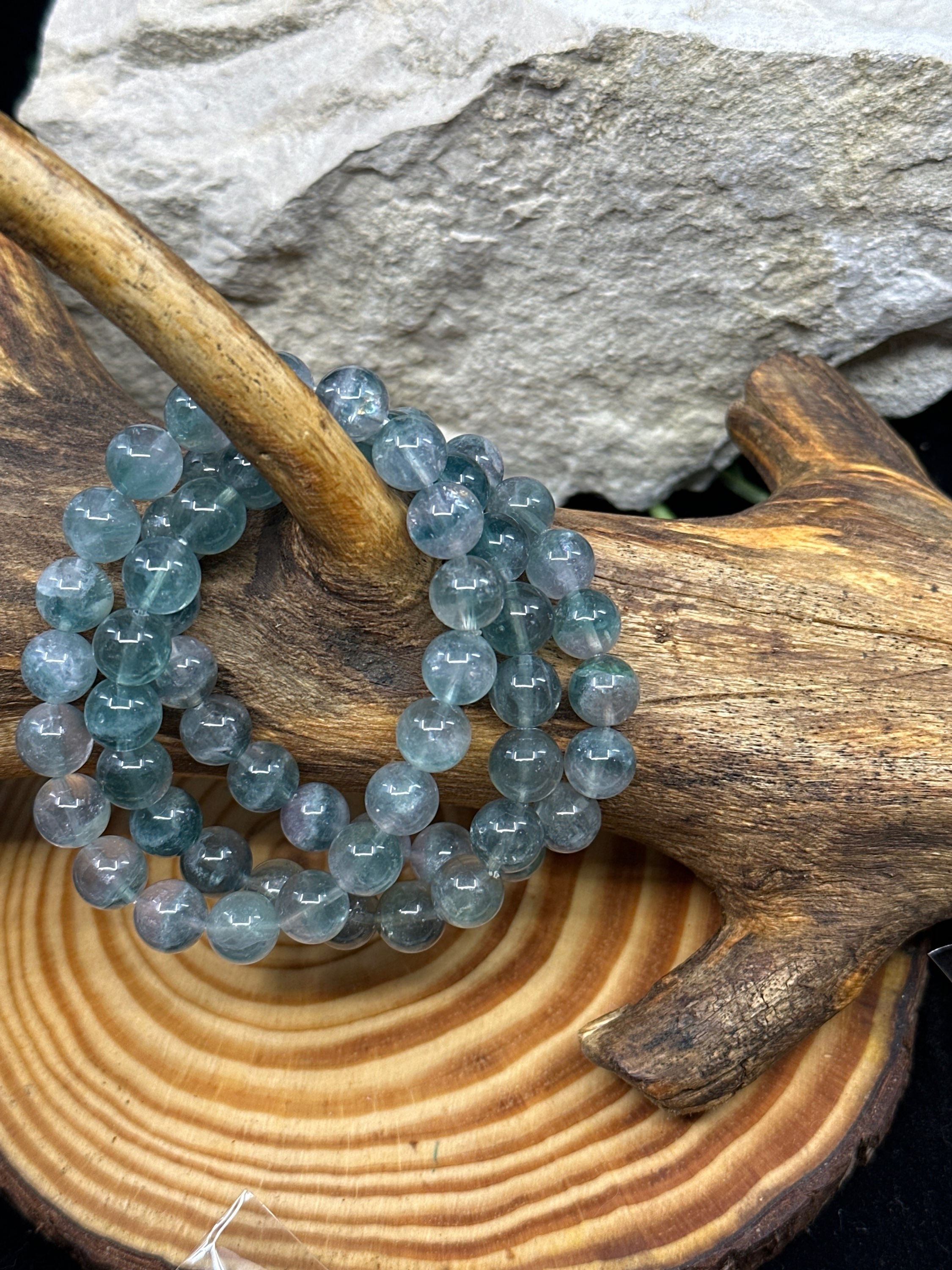 Fluorite Beaded Bracelet - 10mm
