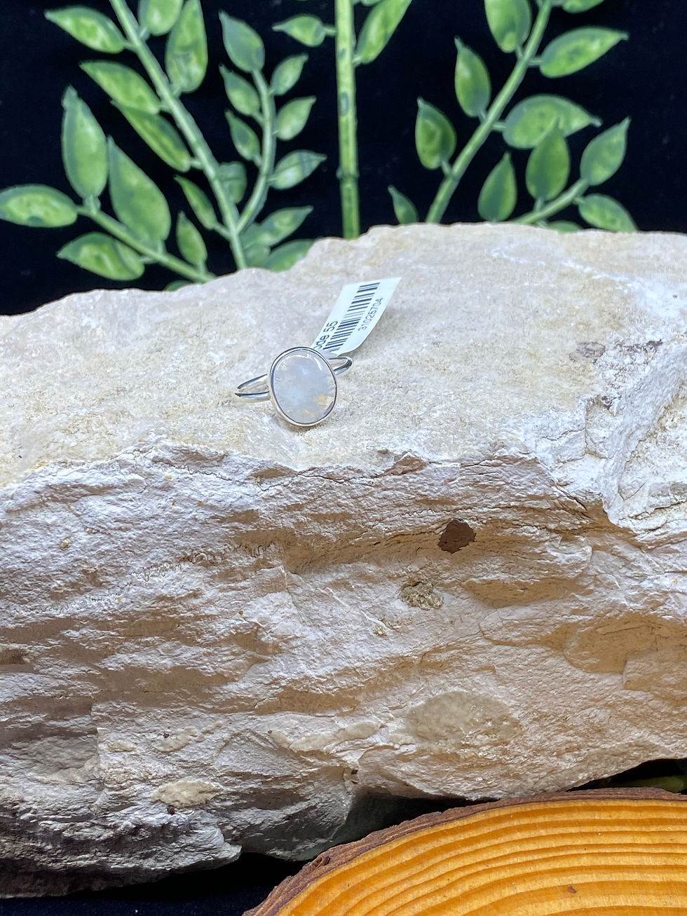 Rainbow Moonstone Sterling Silver Oval Ring - Size 6