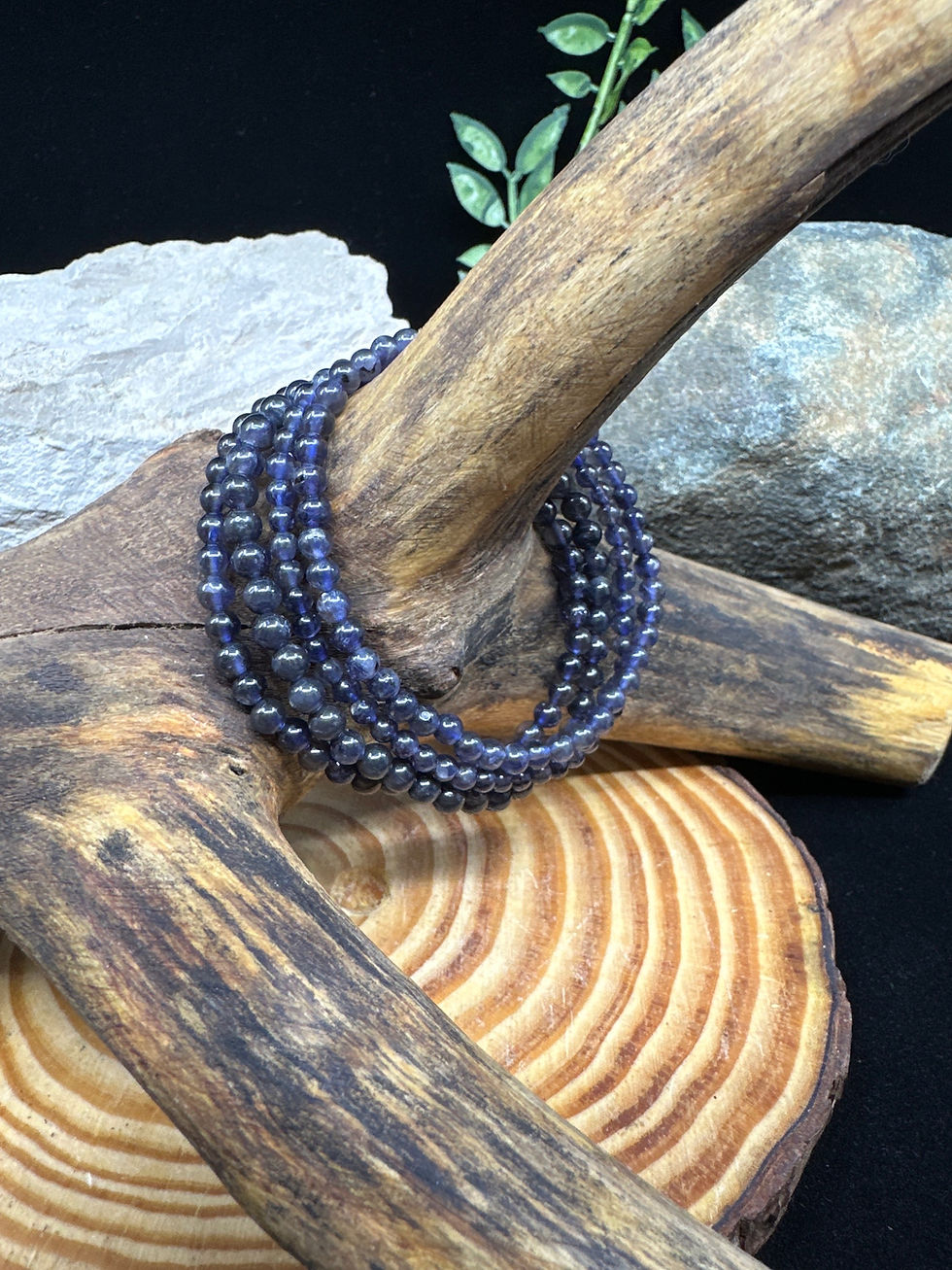 Iolite Beaded Bracelet - 4mm