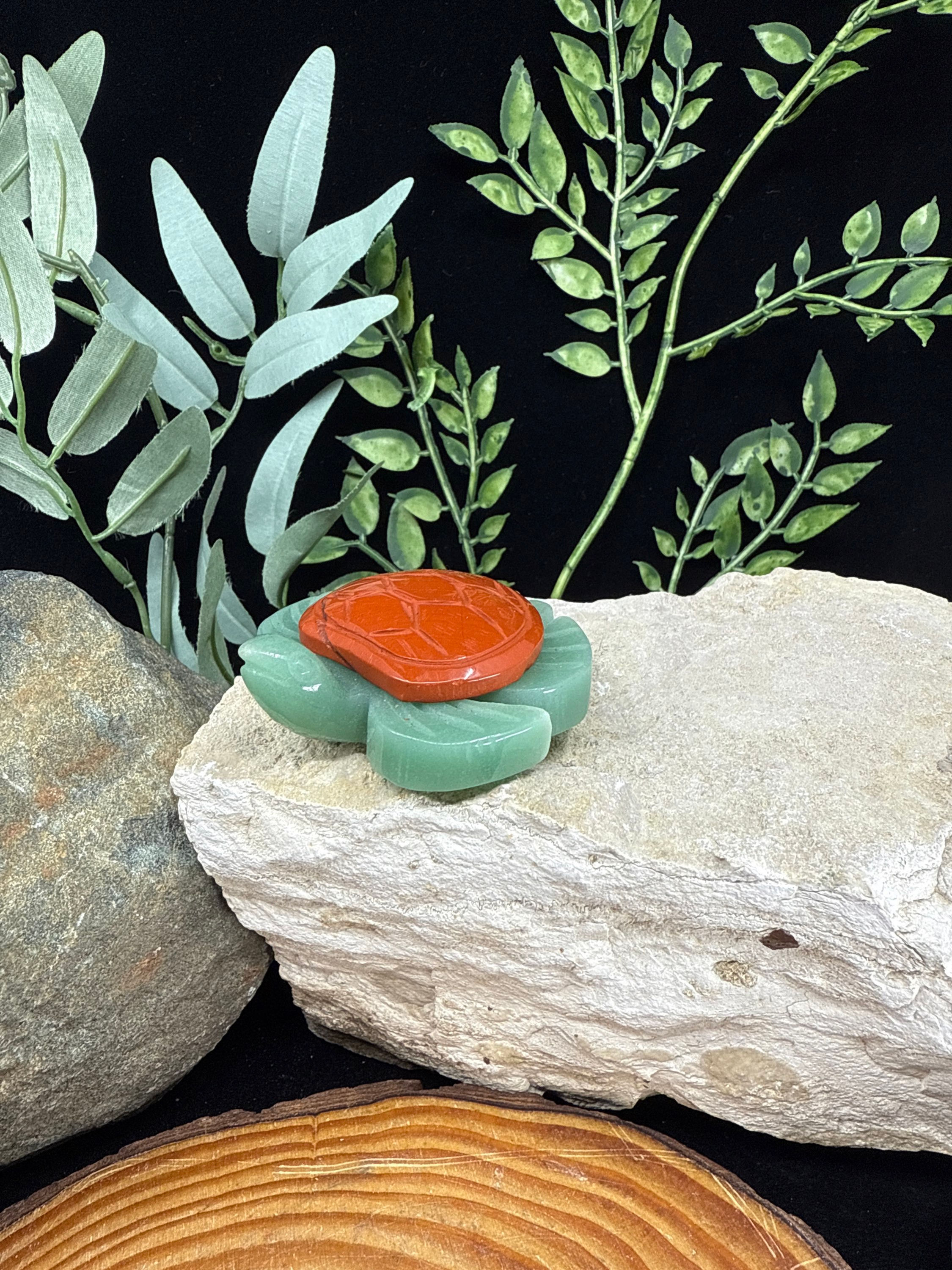 Red Jasper and Green Aventurine Turtle
