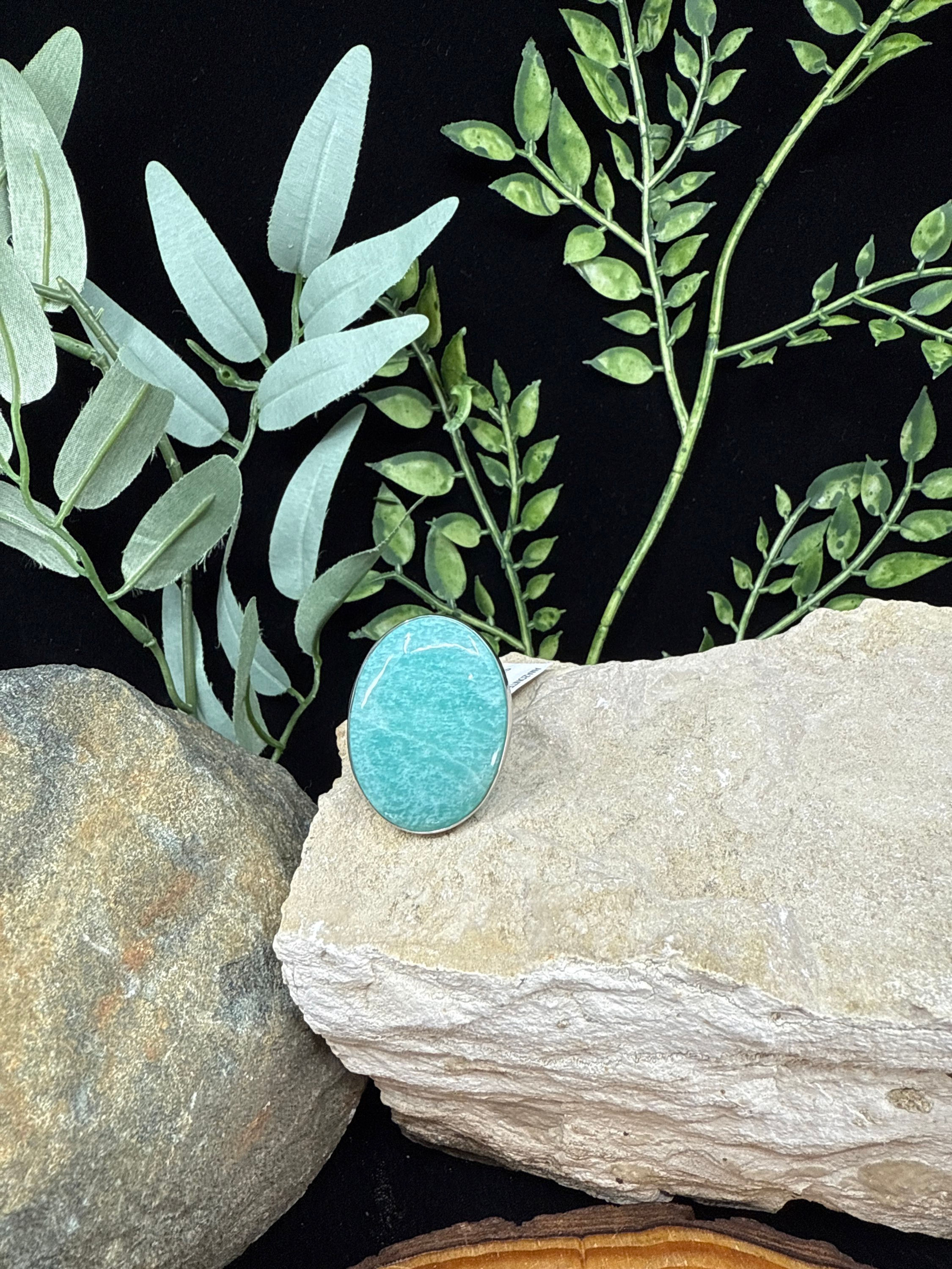 Amazonite Sterling Silver Adjustable Ring