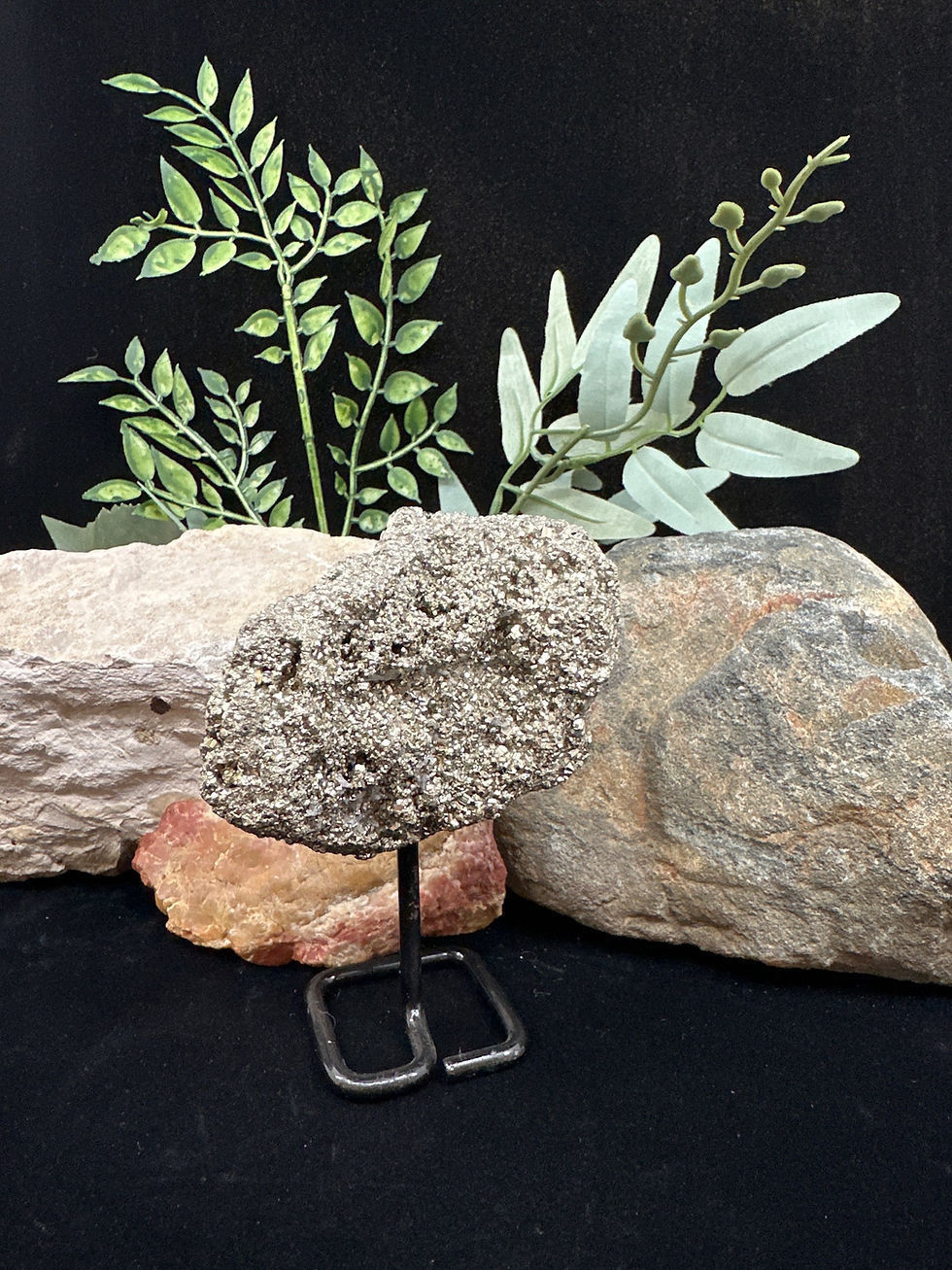 Thumbnail: Pyrite Rough/Raw on Black Metal Stand - 3