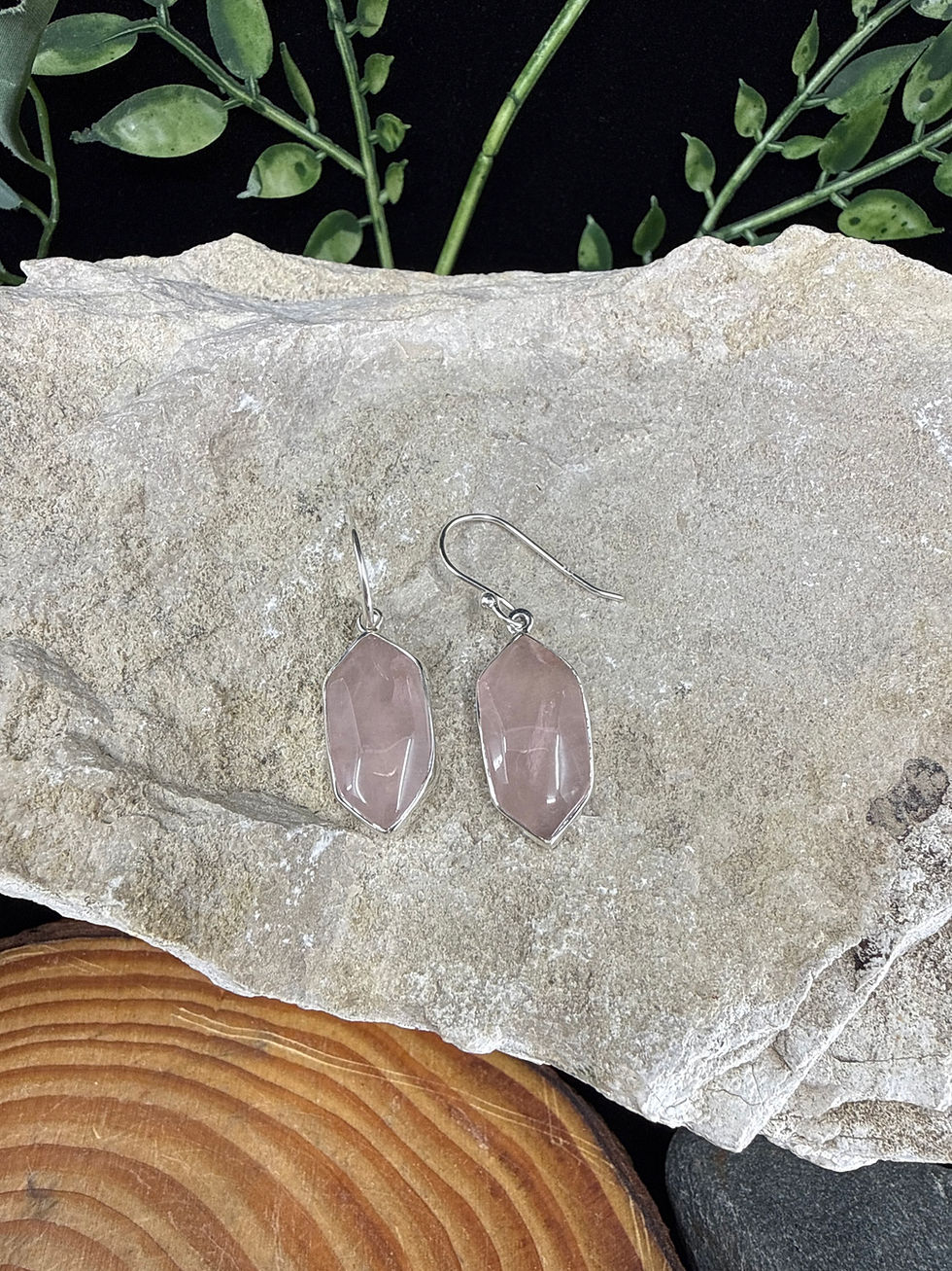 Thumbnail: Rose Quartz Sterling Silver Earrings
