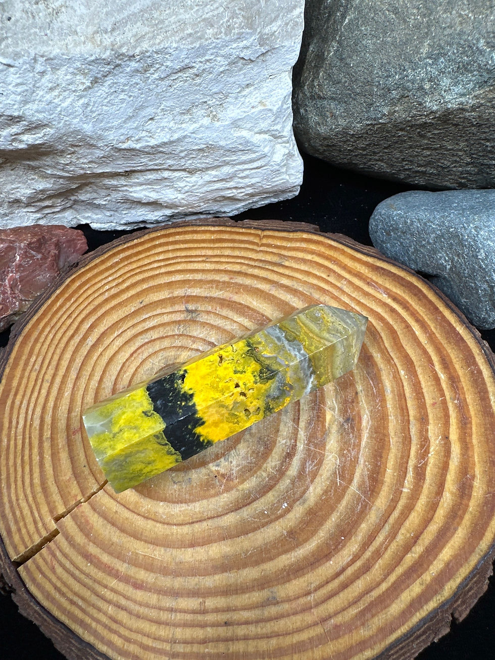 Thumbnail: Bumblebee Jasper Druzy Tower Point - 3
