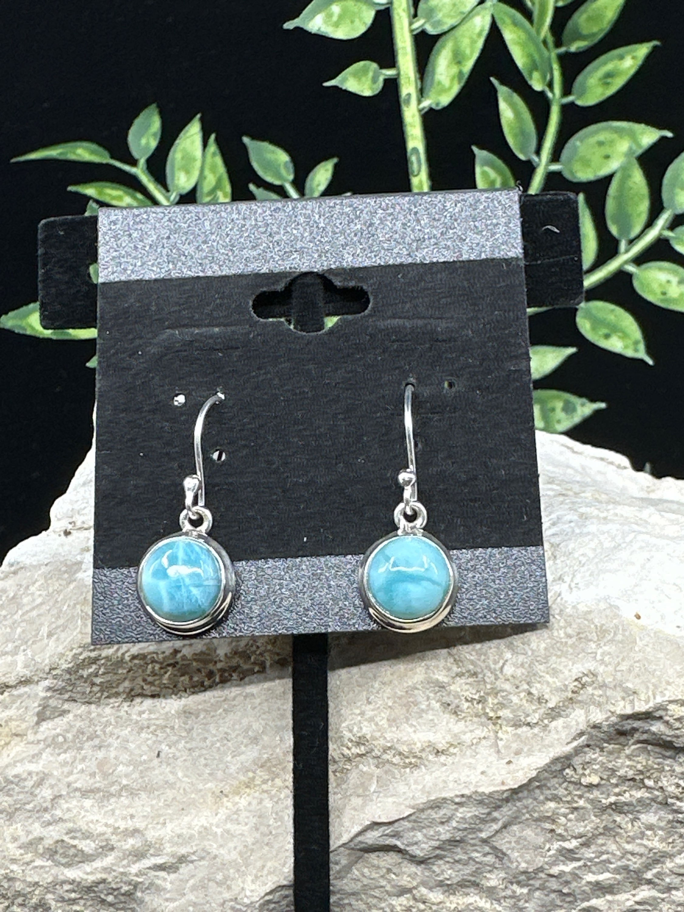 Larimar Sterling Silver Earrings - Small - 3