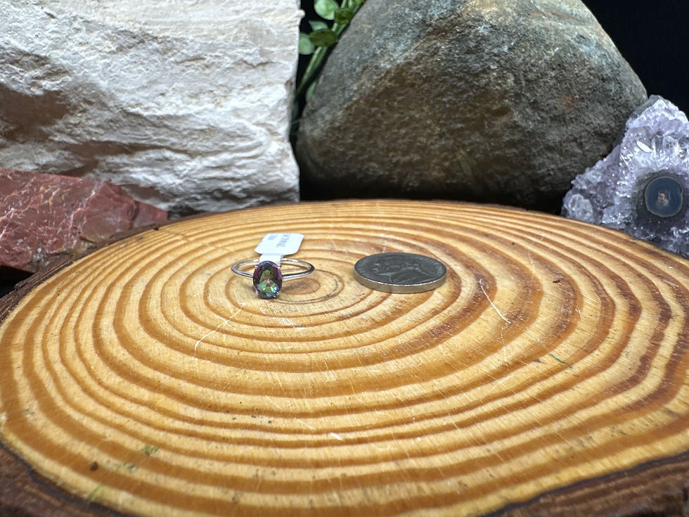 Thumbnail: Mystic Quartz Faceted Oval Sterling Silver Ring - Size 6