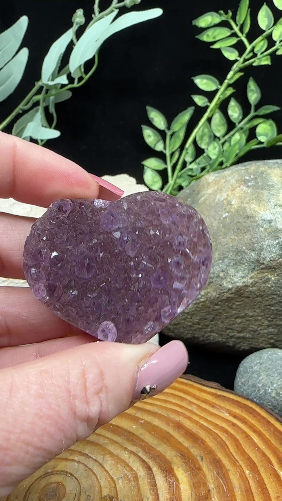 Thumbnail: Amethyst Druzy Heart - 17