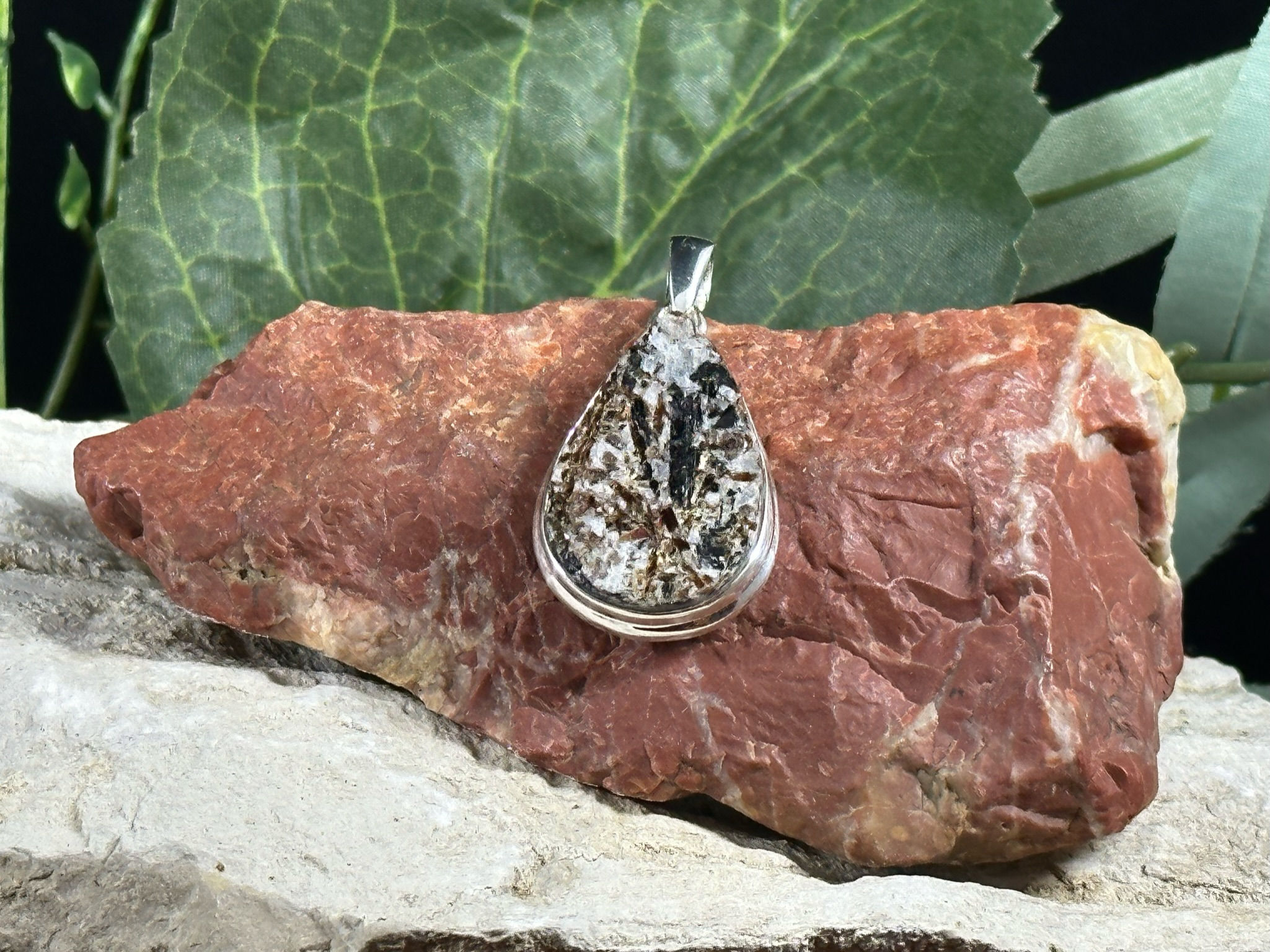 Astrophyllite Sterling Silver Teardrop Pendant - Medium - 2