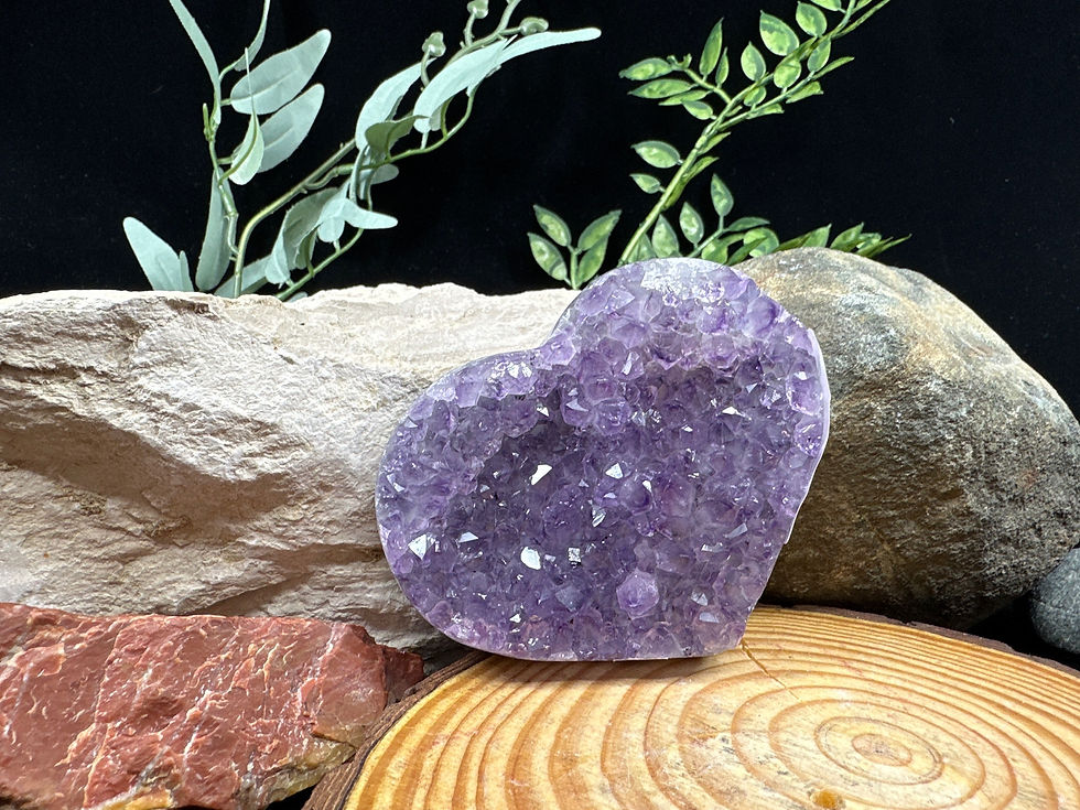 Amethyst Druzy Heart - 30