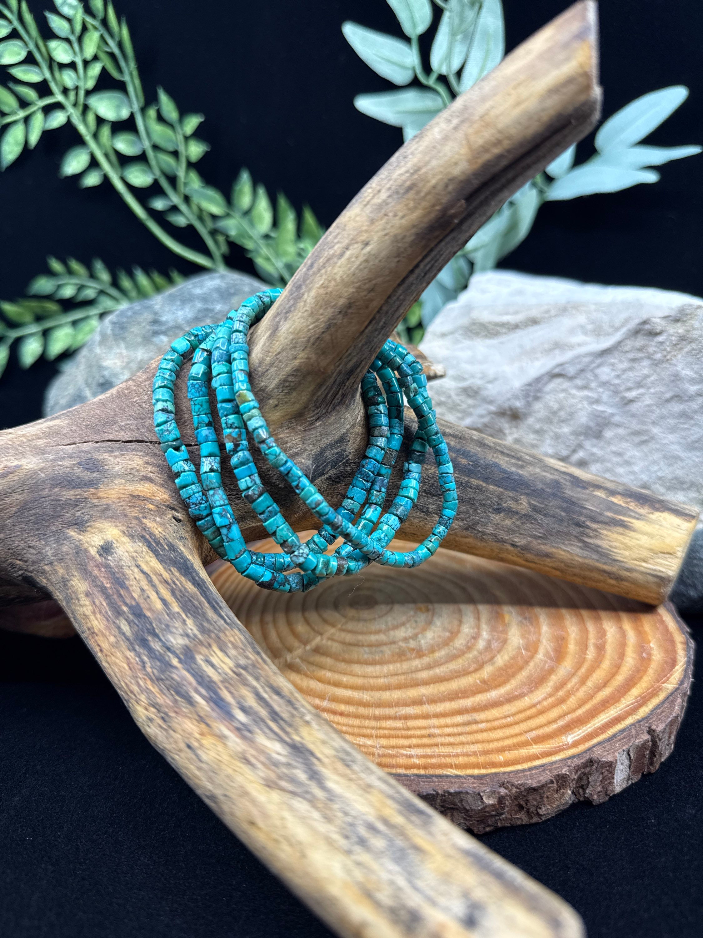 Turquoise Rondelle Beaded Bracelet - 4/5mm