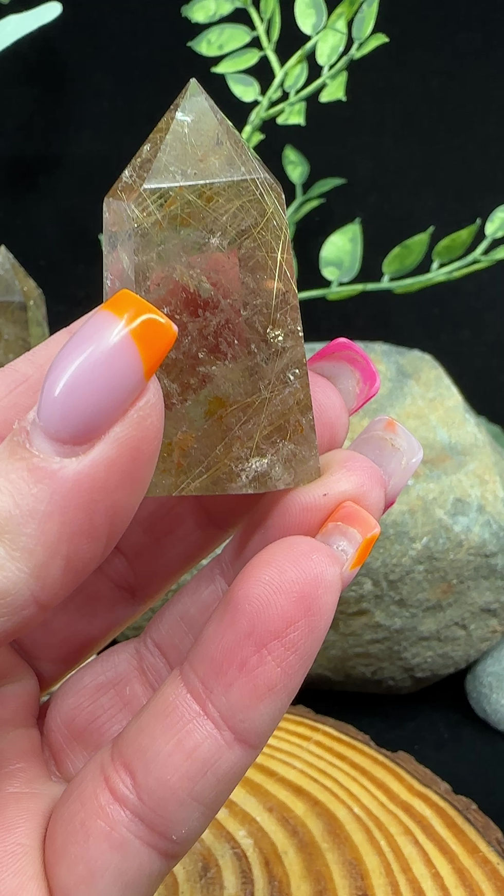 Thumbnail: Gold Rutilated Quartz Mini Tower Point