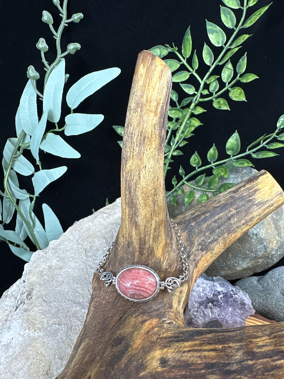 Rhodochrosite Sterling Silver Bracelet