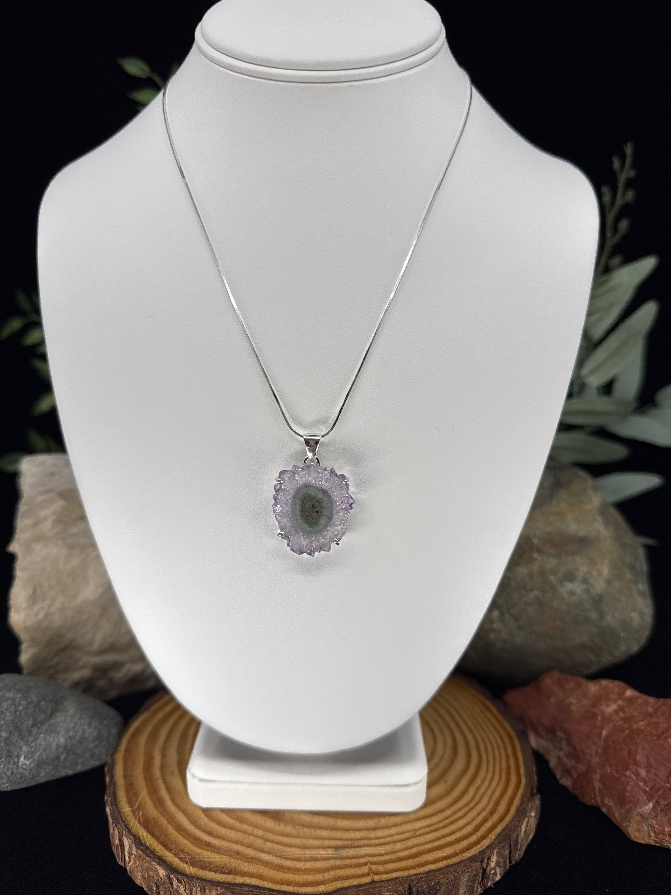 Amethyst Stalactite Sterling Silver Pendant