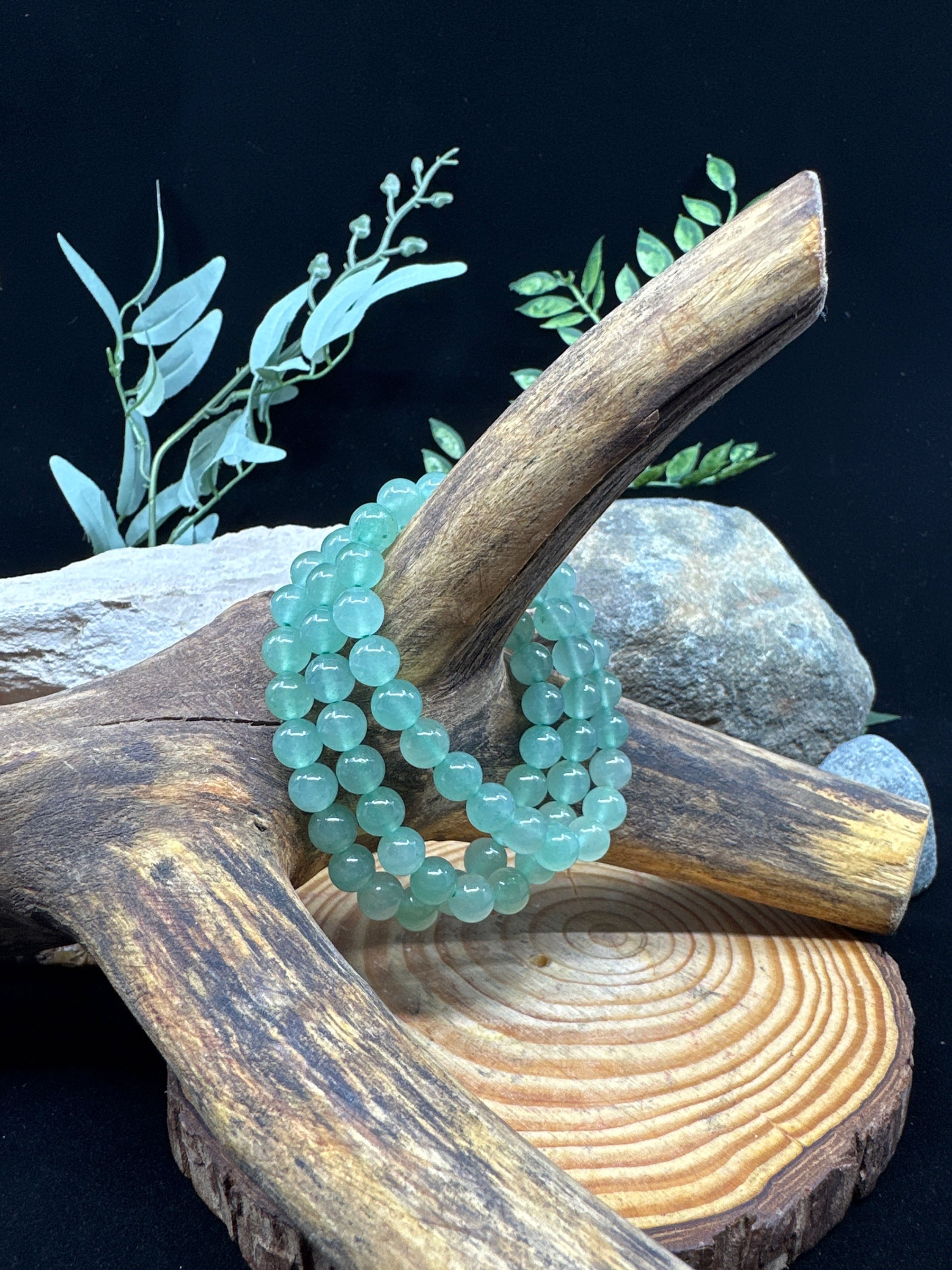 Green Aventurine Beaded Bracelet - 8mm
