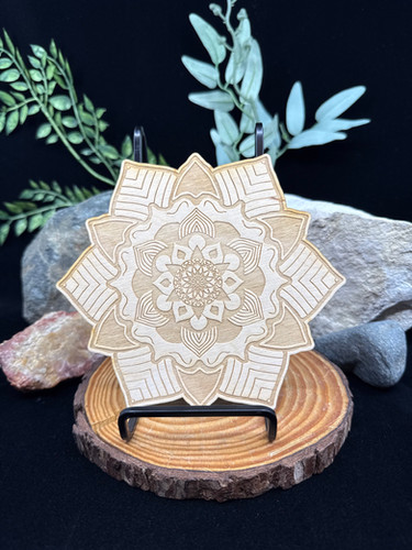 Mandala Wooden Crystal Grid - 6in. | Enlightened Kc