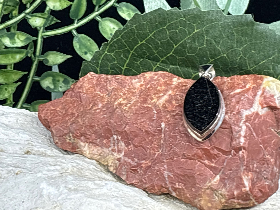 Shungite Sterling Silver Pendant - Large - 8