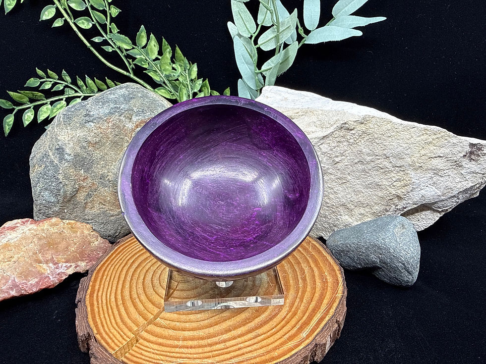 Thumbnail: Hand Carved Soapstone Smudge Bowl - Purple Sun