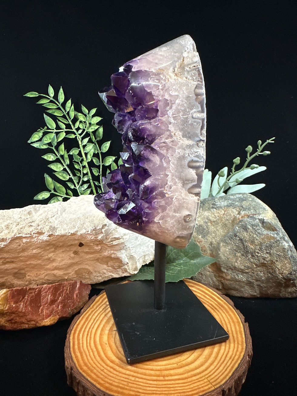 Thumbnail: Amethyst Raw Specimen on Stand - Medium -3