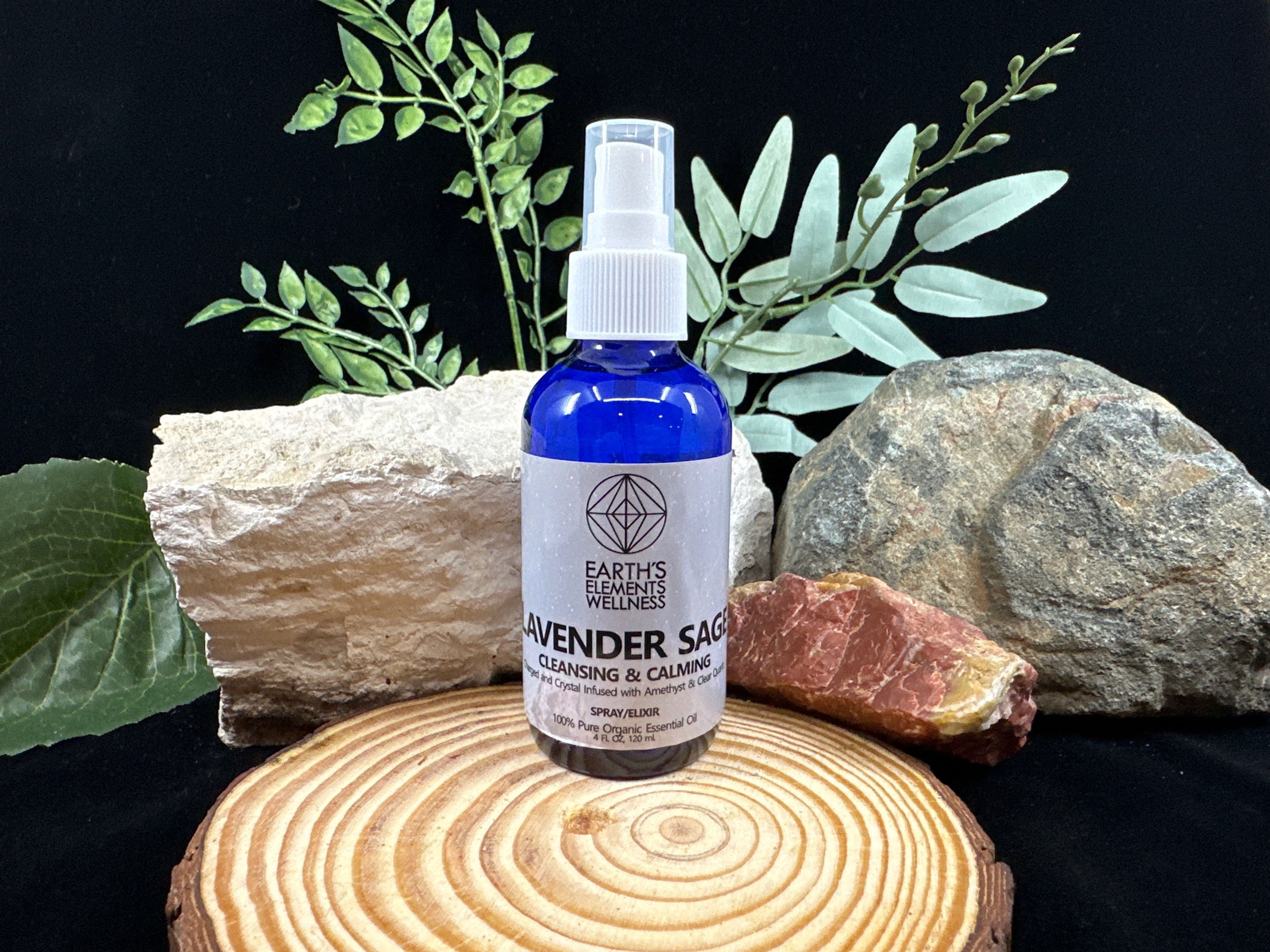 Lavender Sage Cleansing and Calming Crystal Infused Spray