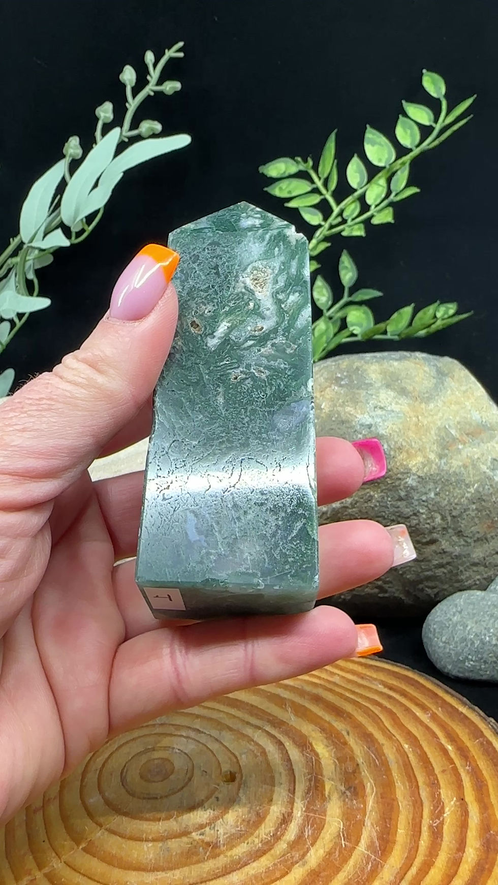 Thumbnail: Moss Agate Druzy Tower Point - 4