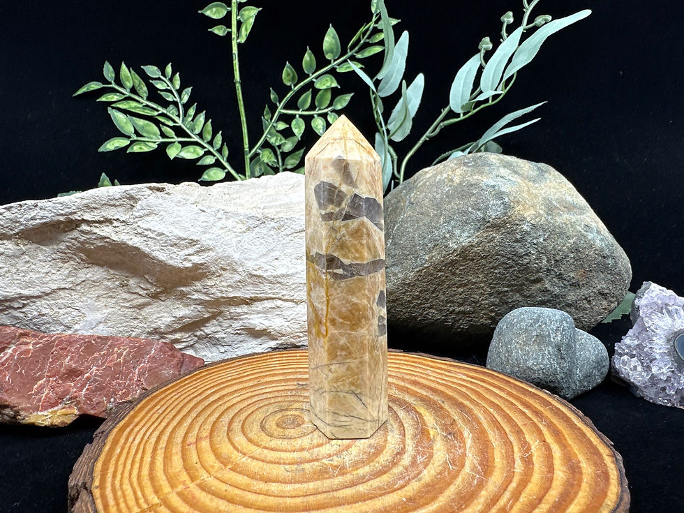Thumbnail: Moonstone and Smoky Quartz Tower Point - 1