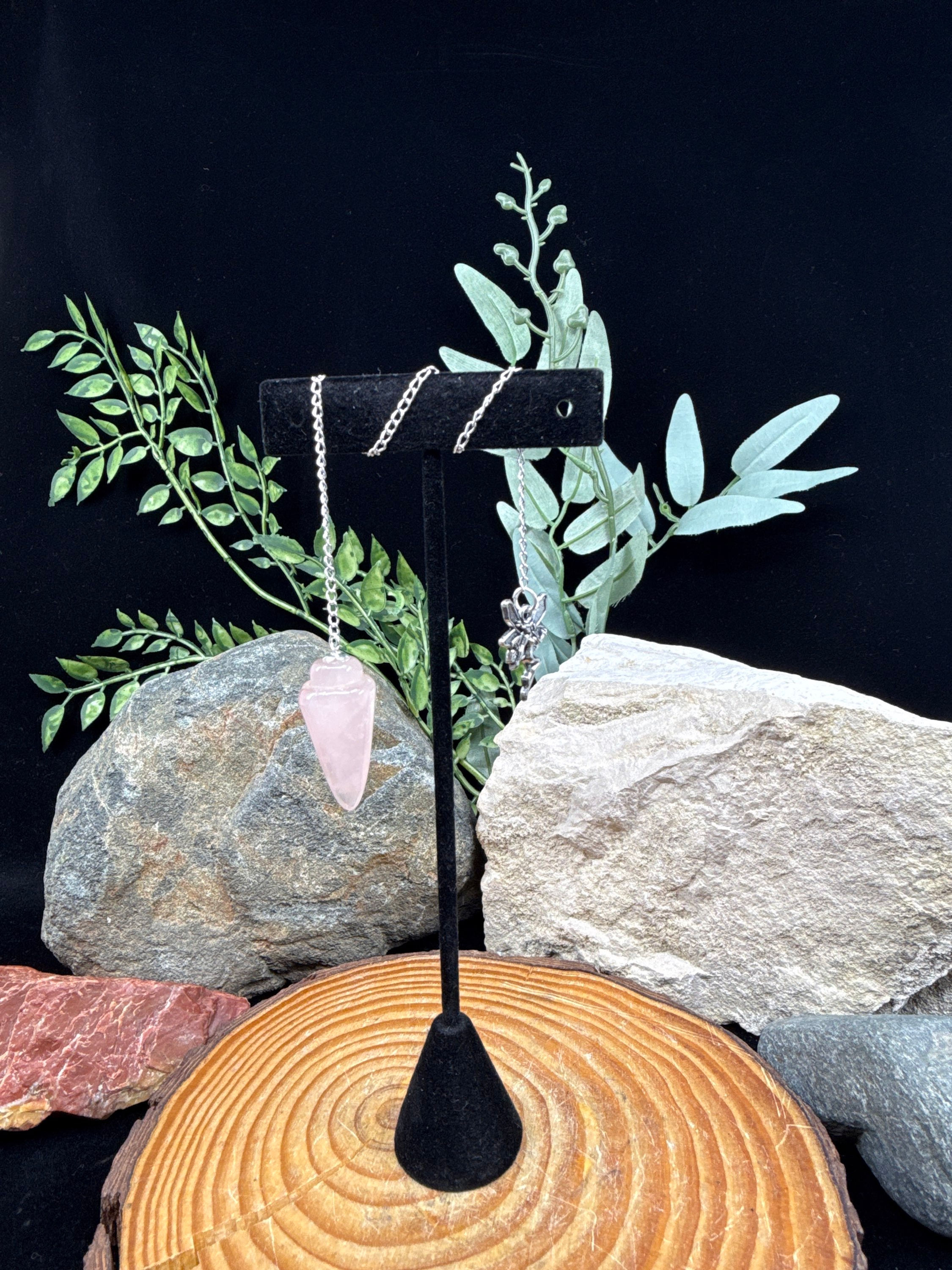 Rose Quartz Pendulum - Fairy