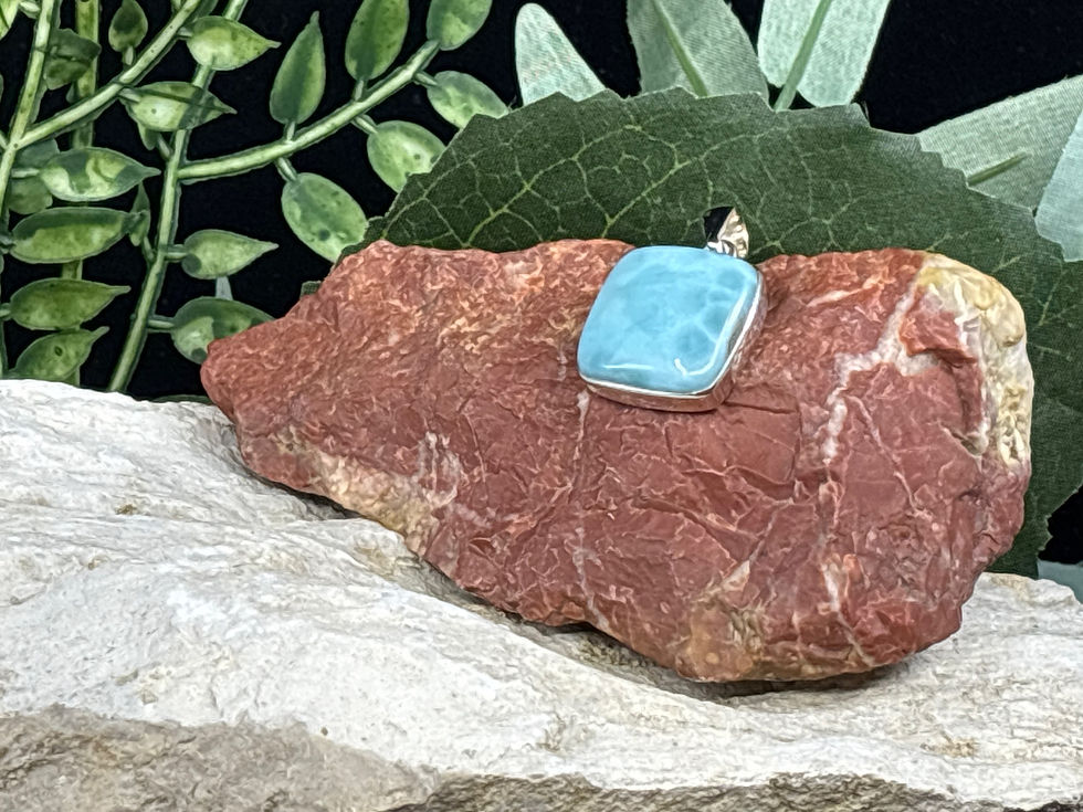 Larimar Sterling Silver Pendant - Medium - 2