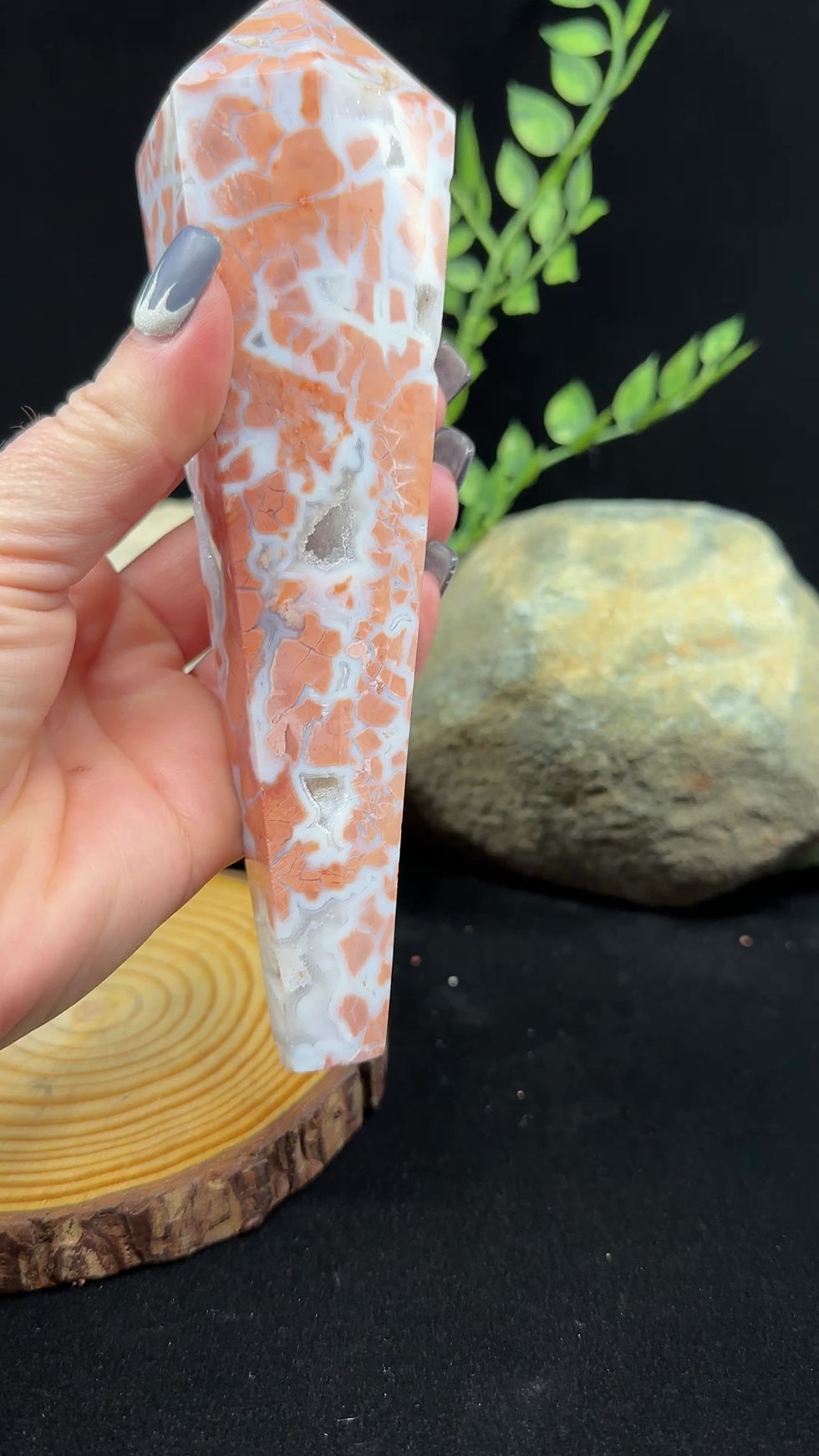 Thumbnail: Pink Agate Druzy Scepter with Stand