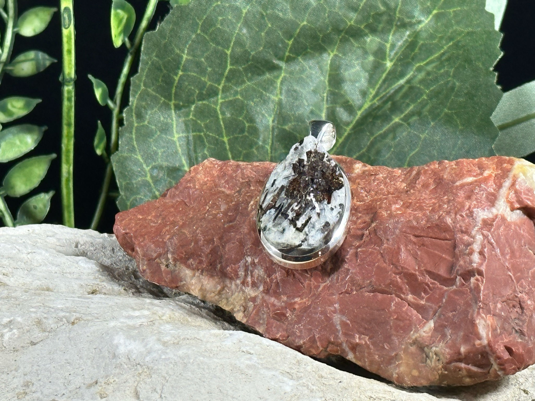 Astrophyllite Sterling Silver Pendant - Medium - 4