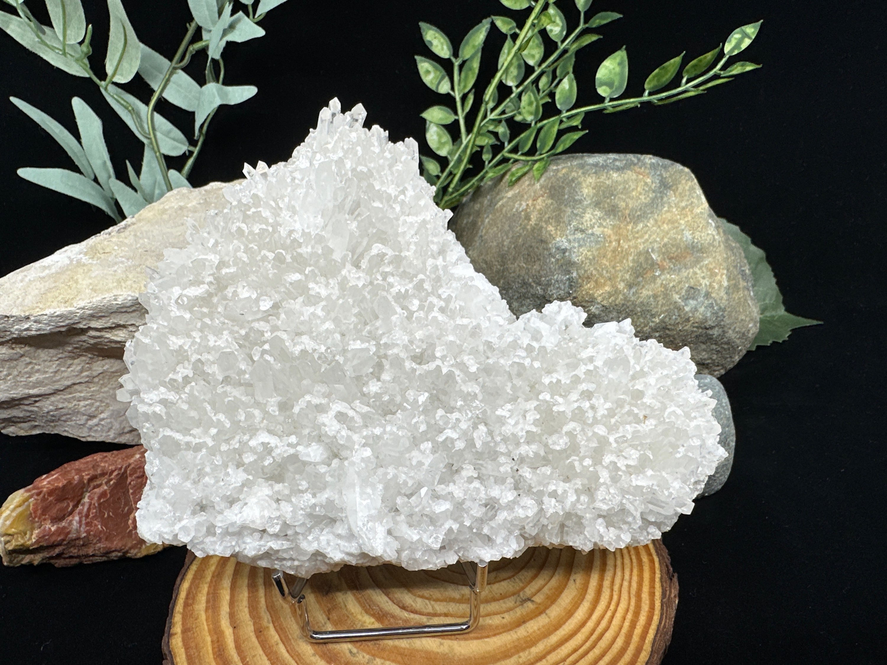 Natural Clear Quartz Cluster Plate