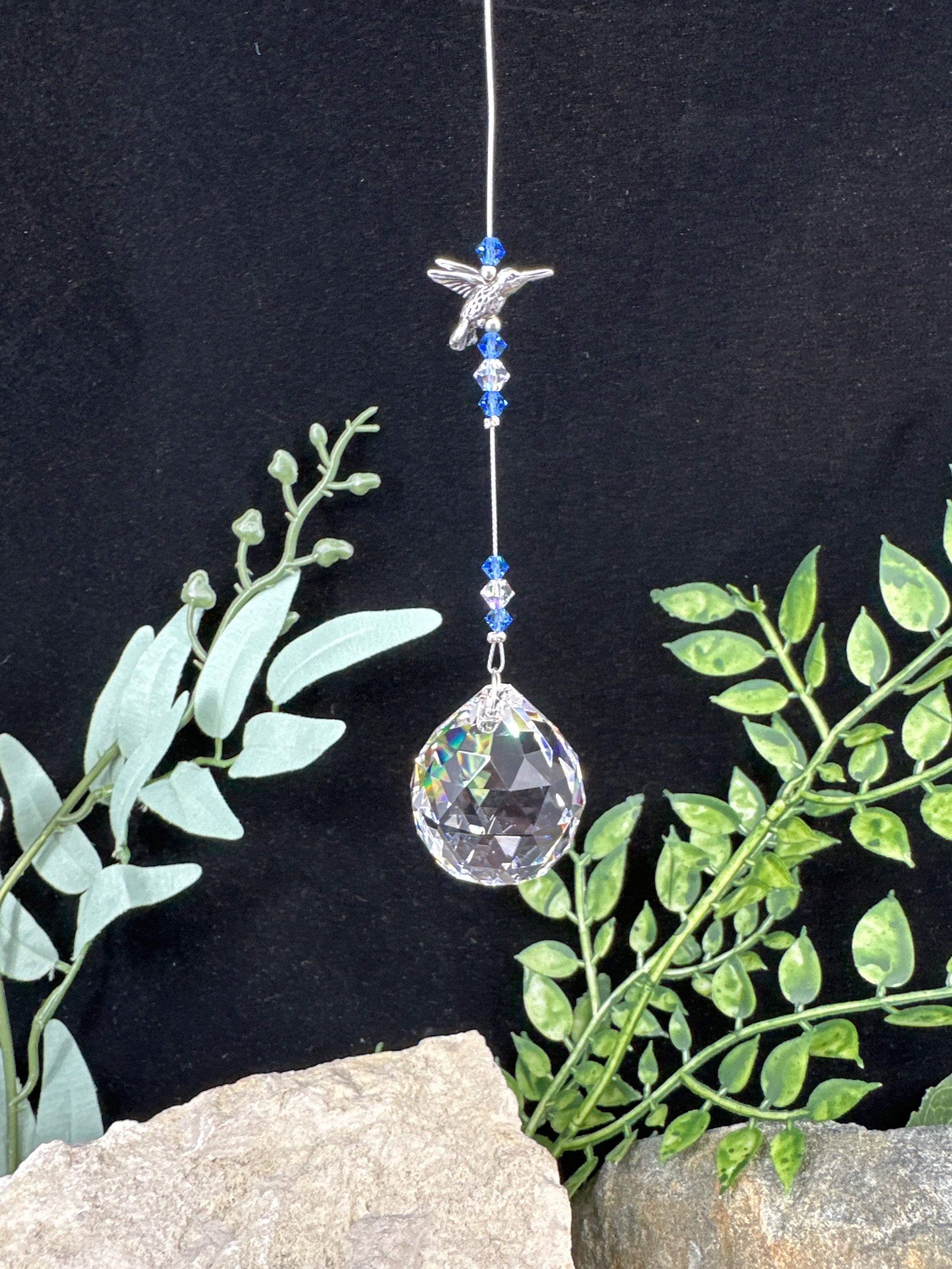 Hummingbird Charm Crystal Prism Suncatcher