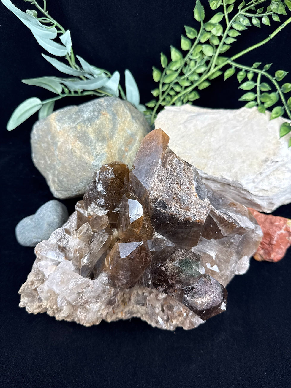 Thumbnail: Amphibole in Quartz Cluster