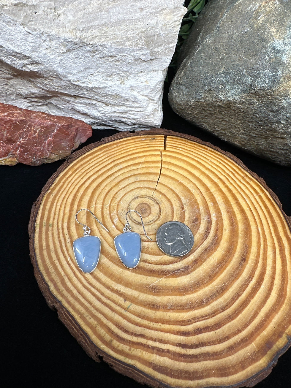 Thumbnail: Angelite Sterling Silver Earrings