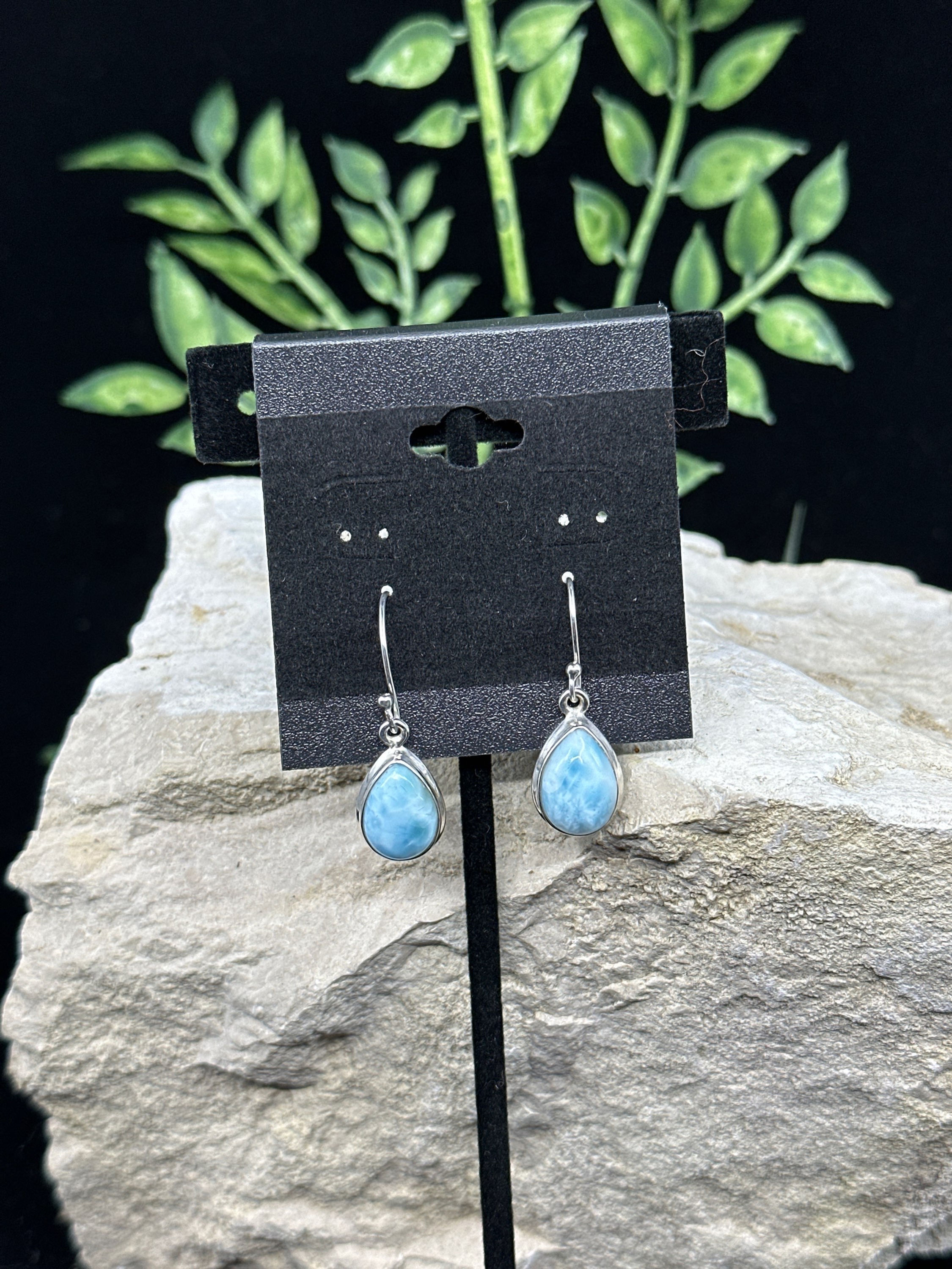 Larimar Teardrop Sterling Silver Earrings - Medium - 6