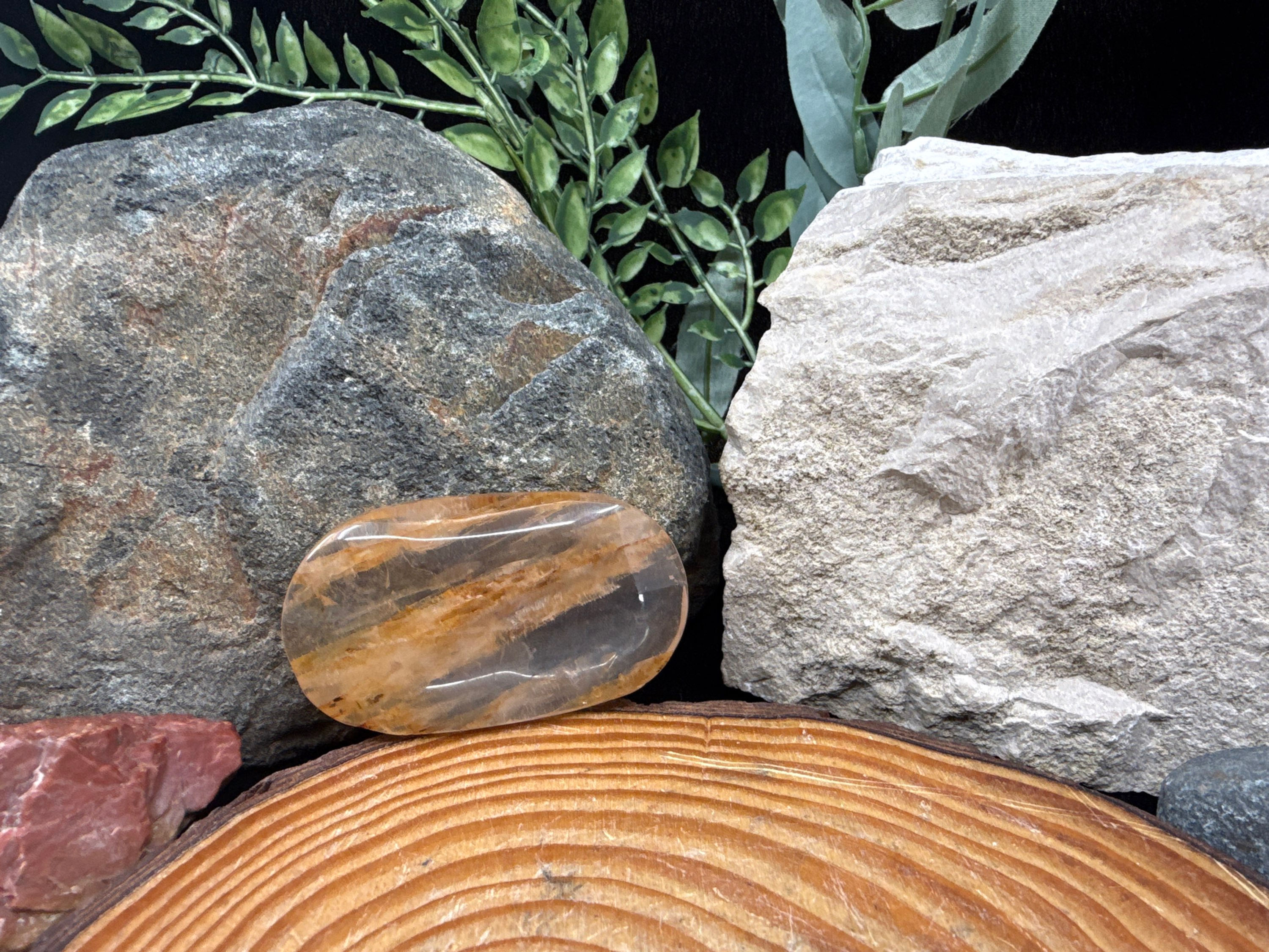 Golden Healer Quartz (Yellow Hematoid) Palm Stone - 1