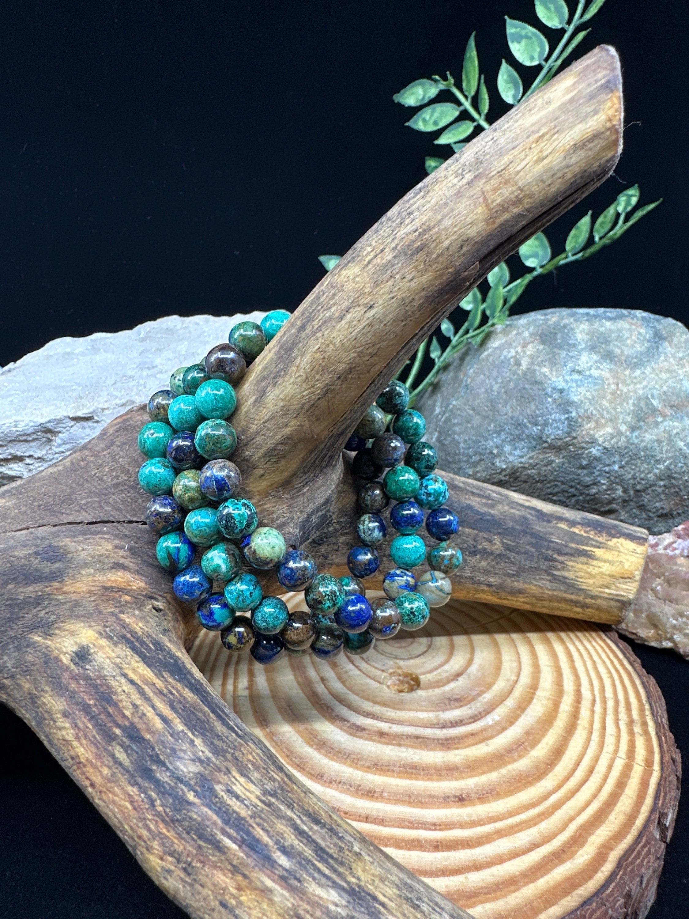 Azurite Beaded Bracelet - 8mm