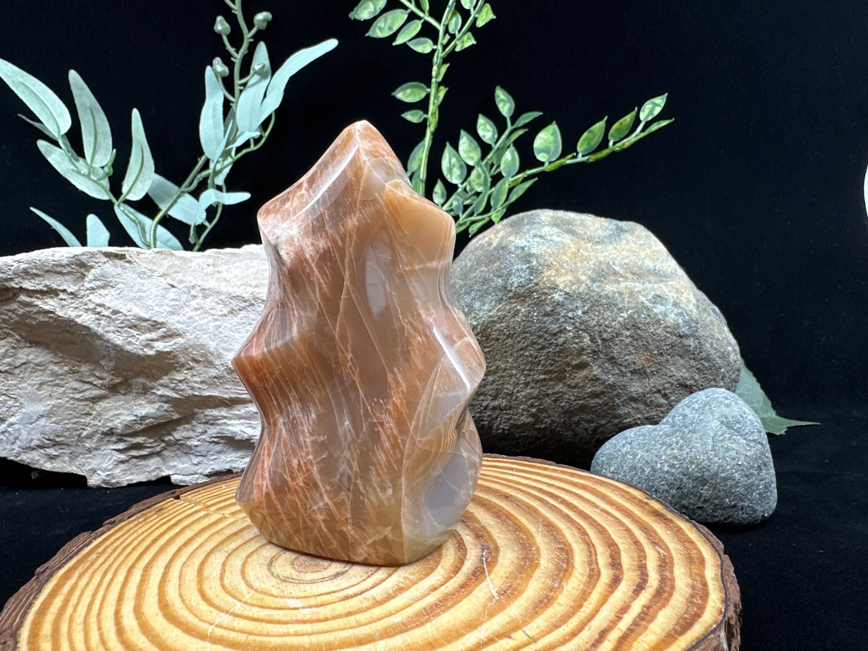 Peach Moonstone Polished Flame - 4