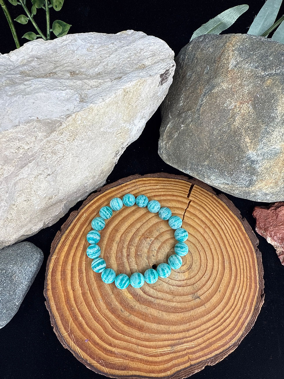 Thumbnail: Amazonite Beaded Bracelet (High Grade) - 10mm