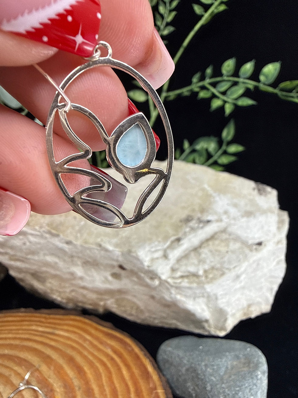 Thumbnail: Larimar Sterling Silver Earrings