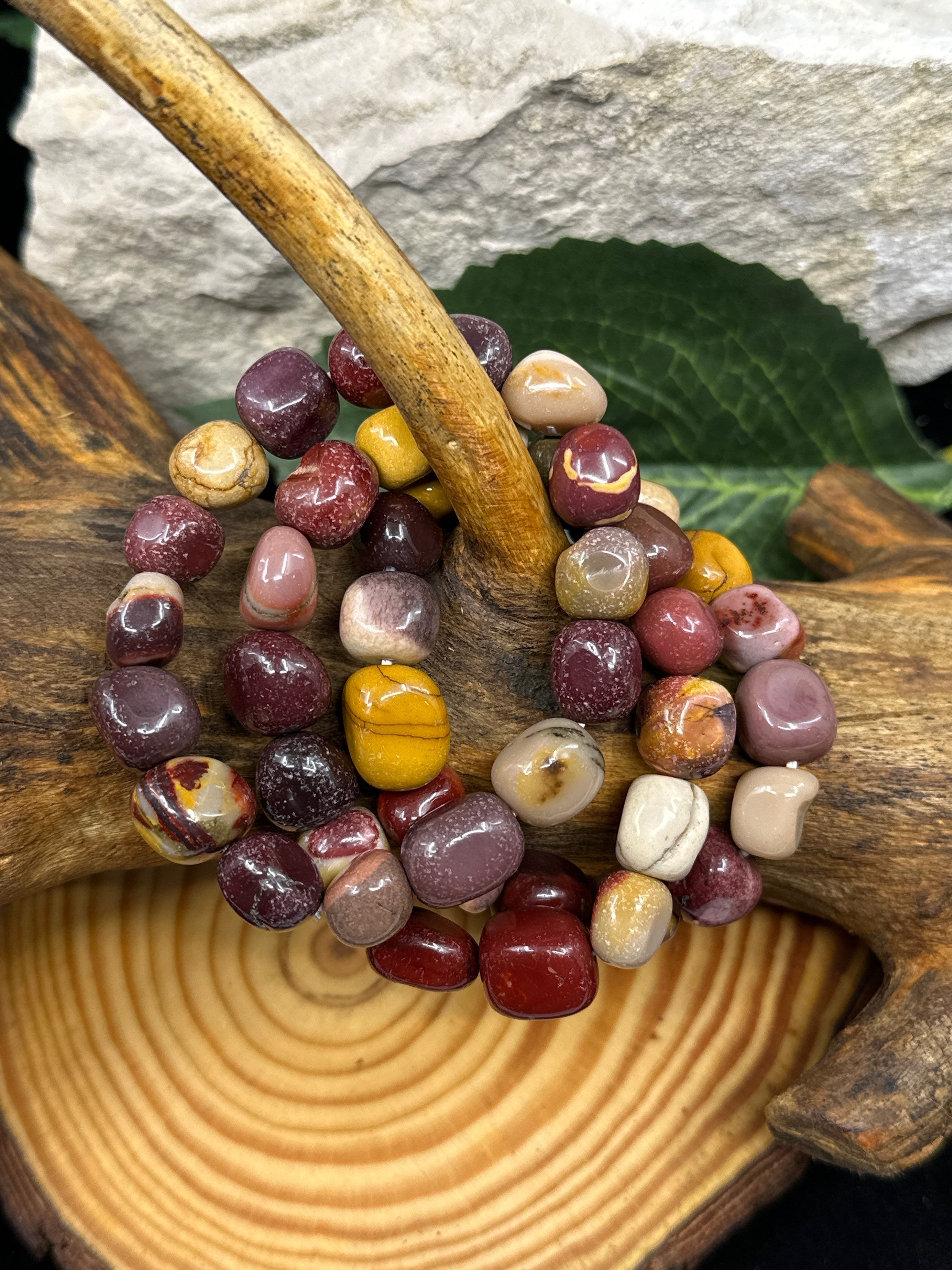 Mookaite Tumbled Stone Bracelet - 10/12mm