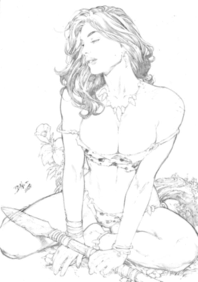 Jungle Girl - 11"x17" Pencil