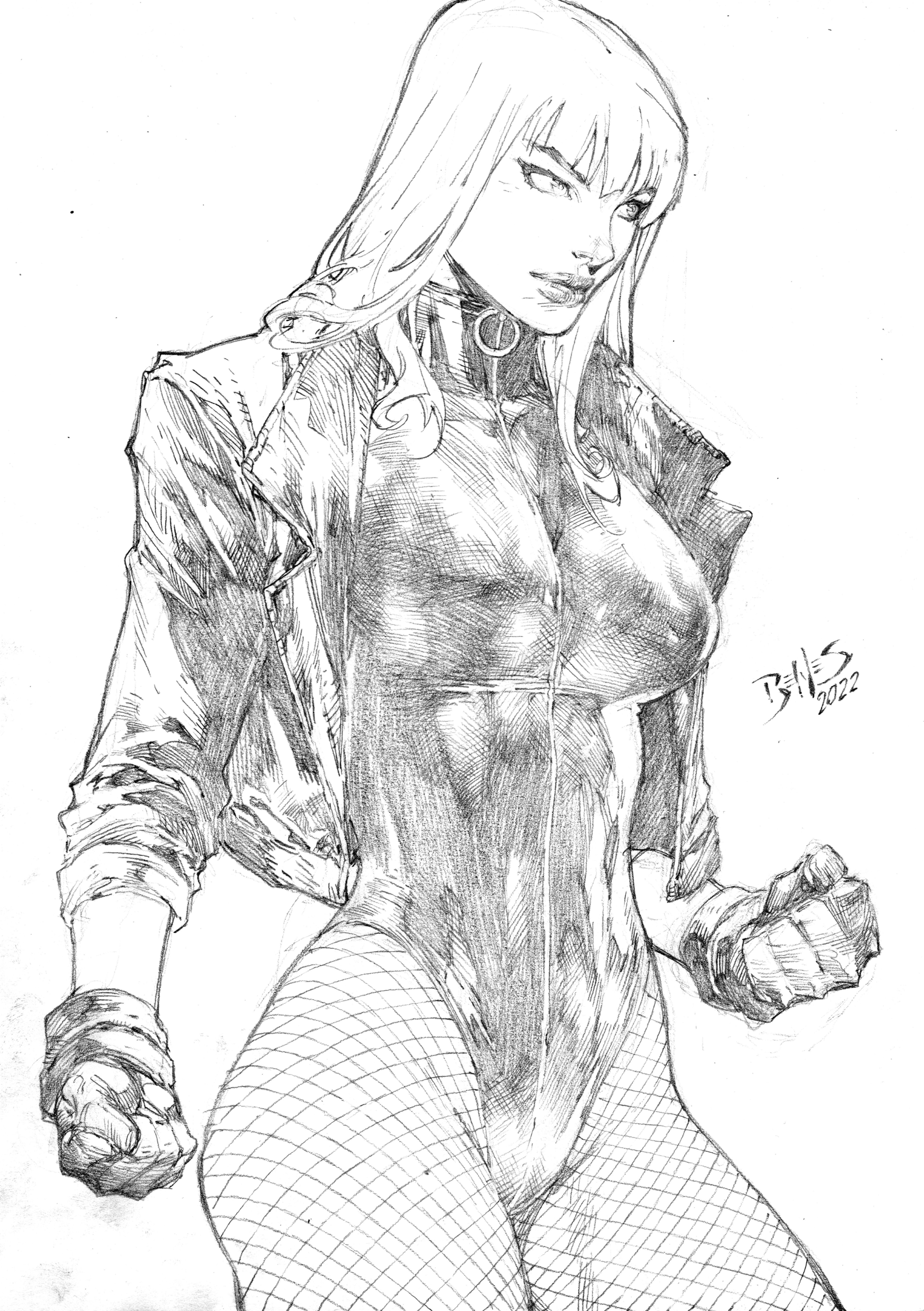 Black Canary - 9"x12" Pencil