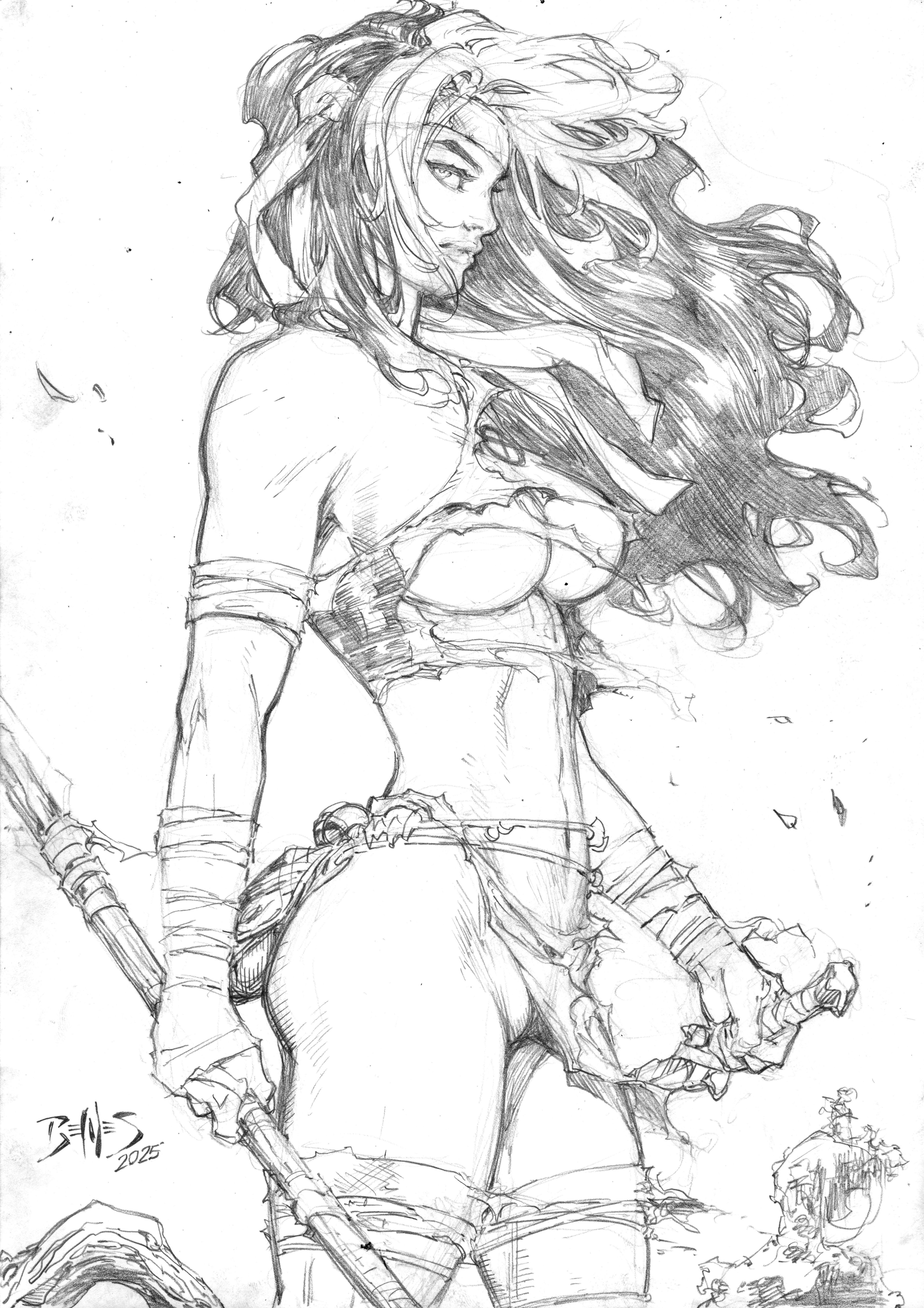 Rogue Savage - 09"x12" Pencil